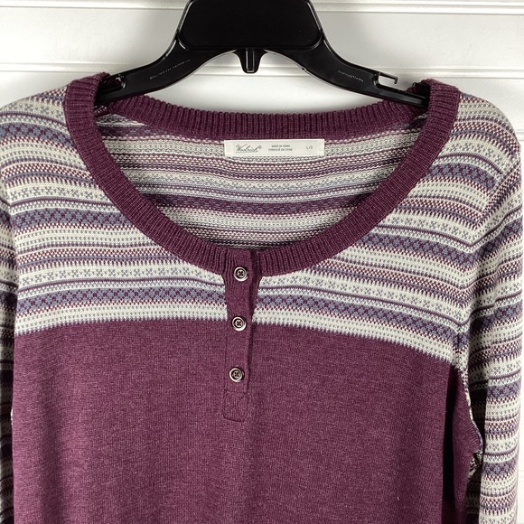 Woolrich Long Sleeve Knit Henley 1/4 Button Pullover Shirt Women's Size Large - Picture 2 of 8